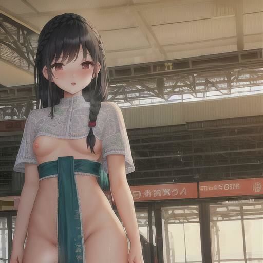 サンプル画像3:編み込み黒髪ちゃんのどこでも露出！！(まんまんちん) [d_440584]