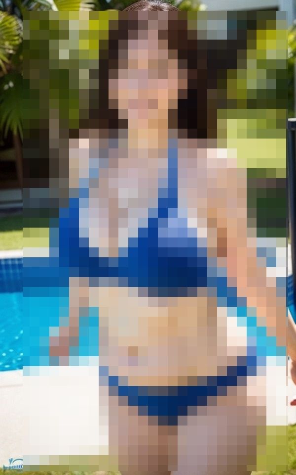 サンプル画像4:結婚生活が長くなる熟女奥様とプールで遊びその後ベッドで楽しんだ(A) [d_440651]