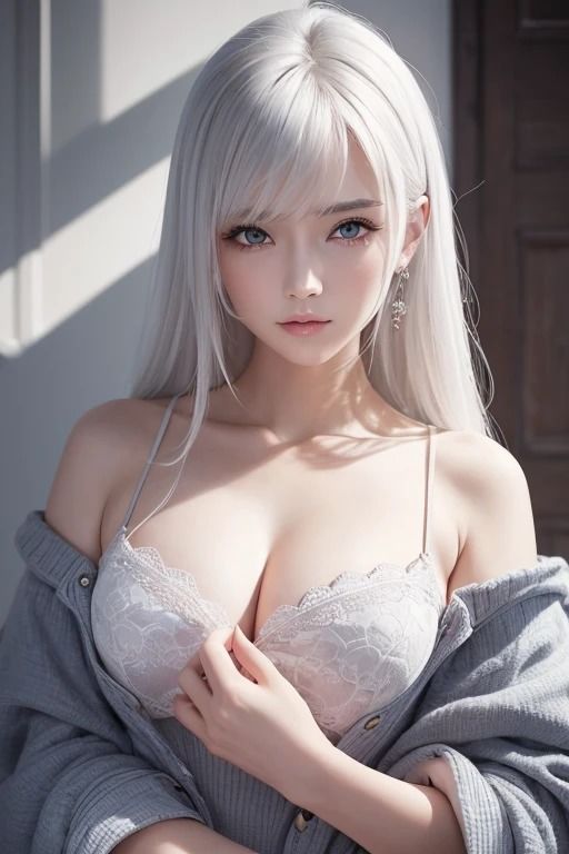 サンプル画像2:ギリギリショット白い髪の美女(ギリギリショット美女写真館) [d_440757]