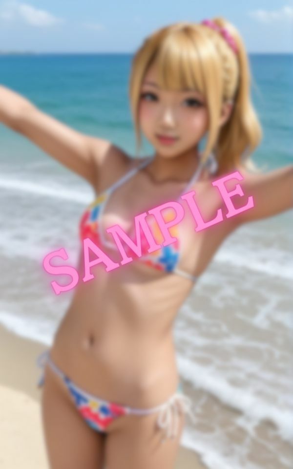 サンプル画像2:水着のセフレと海デート！勃起がバレないかドキドキ…(ウインナー大好き美女) [d_440967]