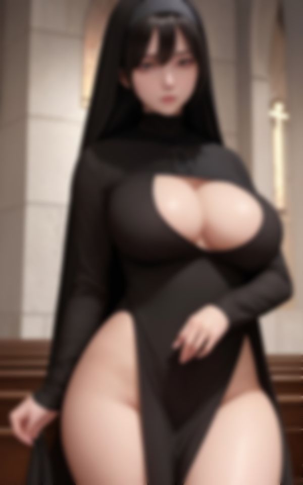 サンプル画像2:性欲が止まらない淫乱巨乳シスター18禁撮影写真集(AIおとは) [d_440977]