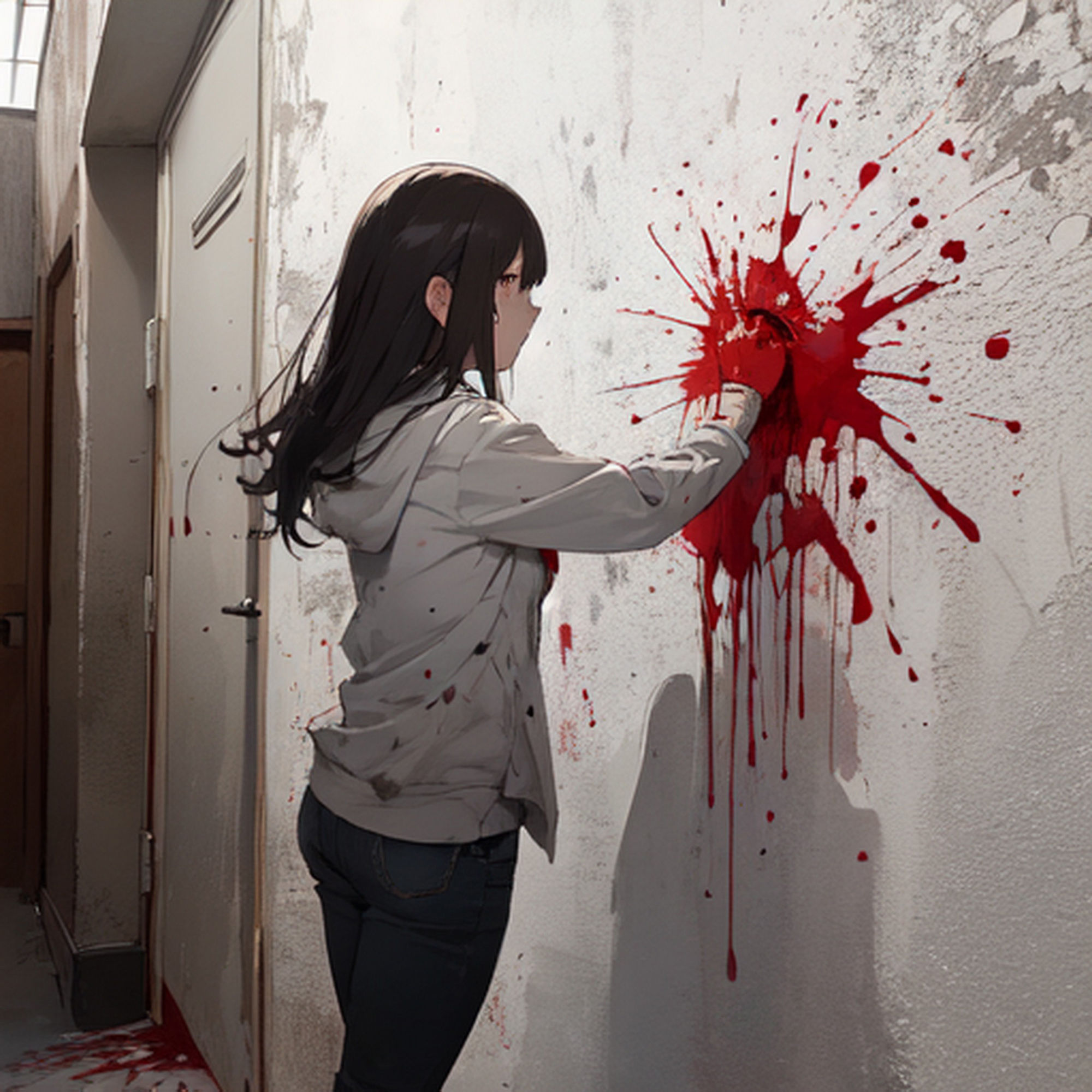 サンプル画像4:血のり・血飛沫 素材(豊川内角) [d_440989]