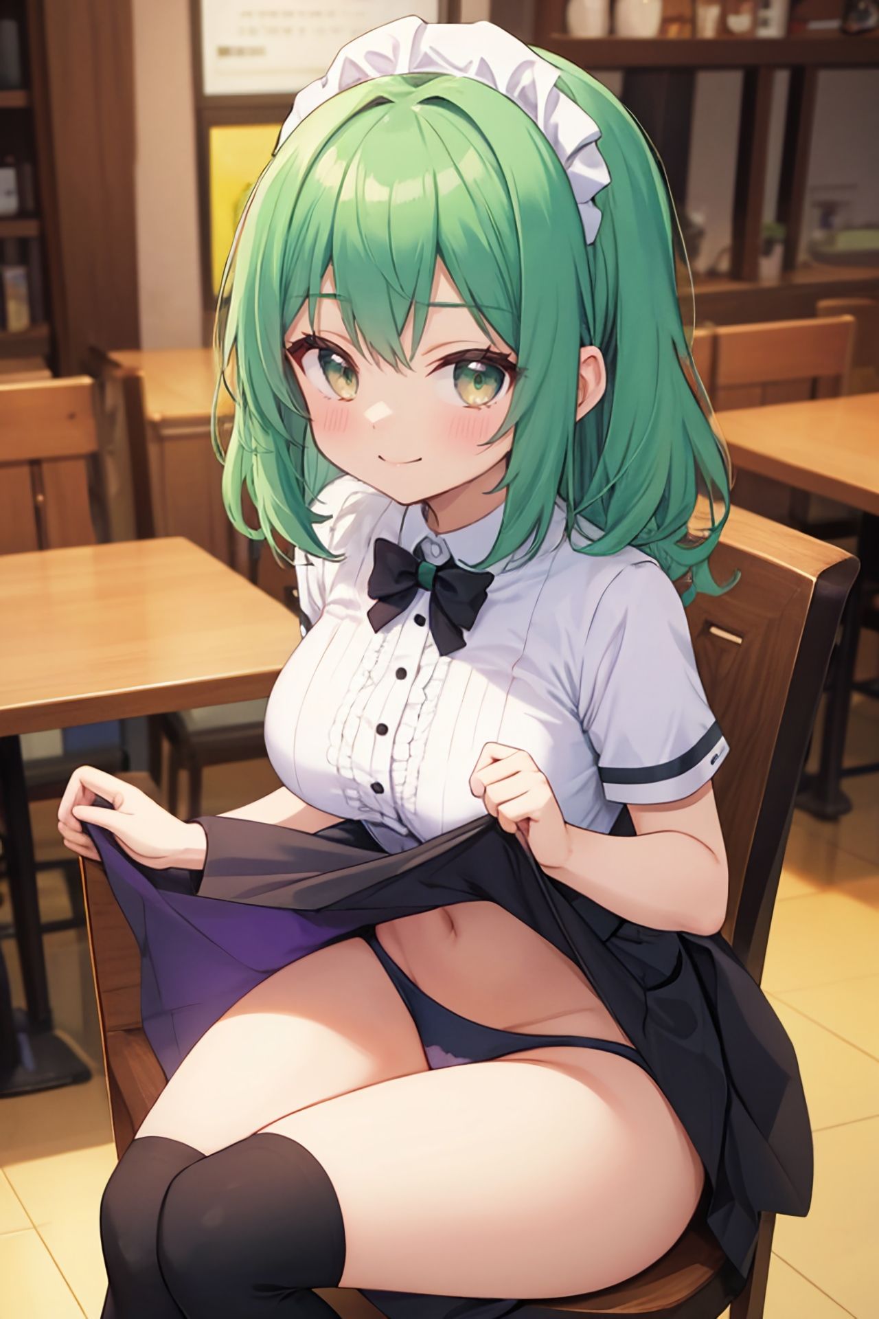 サンプル画像2:おパンツ拝見イラスト集 〜ウェイトレスさんに『日替わりランチPセット（パンチラセット）』を注文！編〜(ぱいろみん) [d_441276]