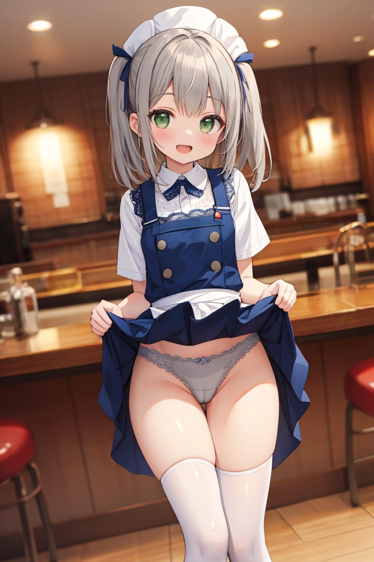 サンプル画像3:おパンツ拝見イラスト集 〜ウェイトレスさんに『日替わりランチPセット（パンチラセット）』を注文！編〜(ぱいろみん) [d_441276]