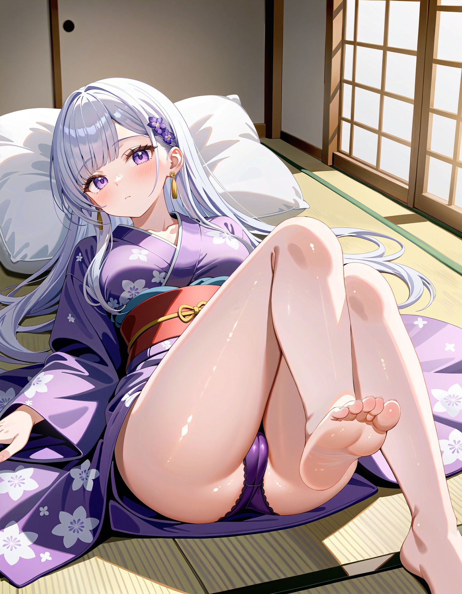 サンプル画像1:浴衣で寝そべりパンチラ(D.P.H.) [d_441331]