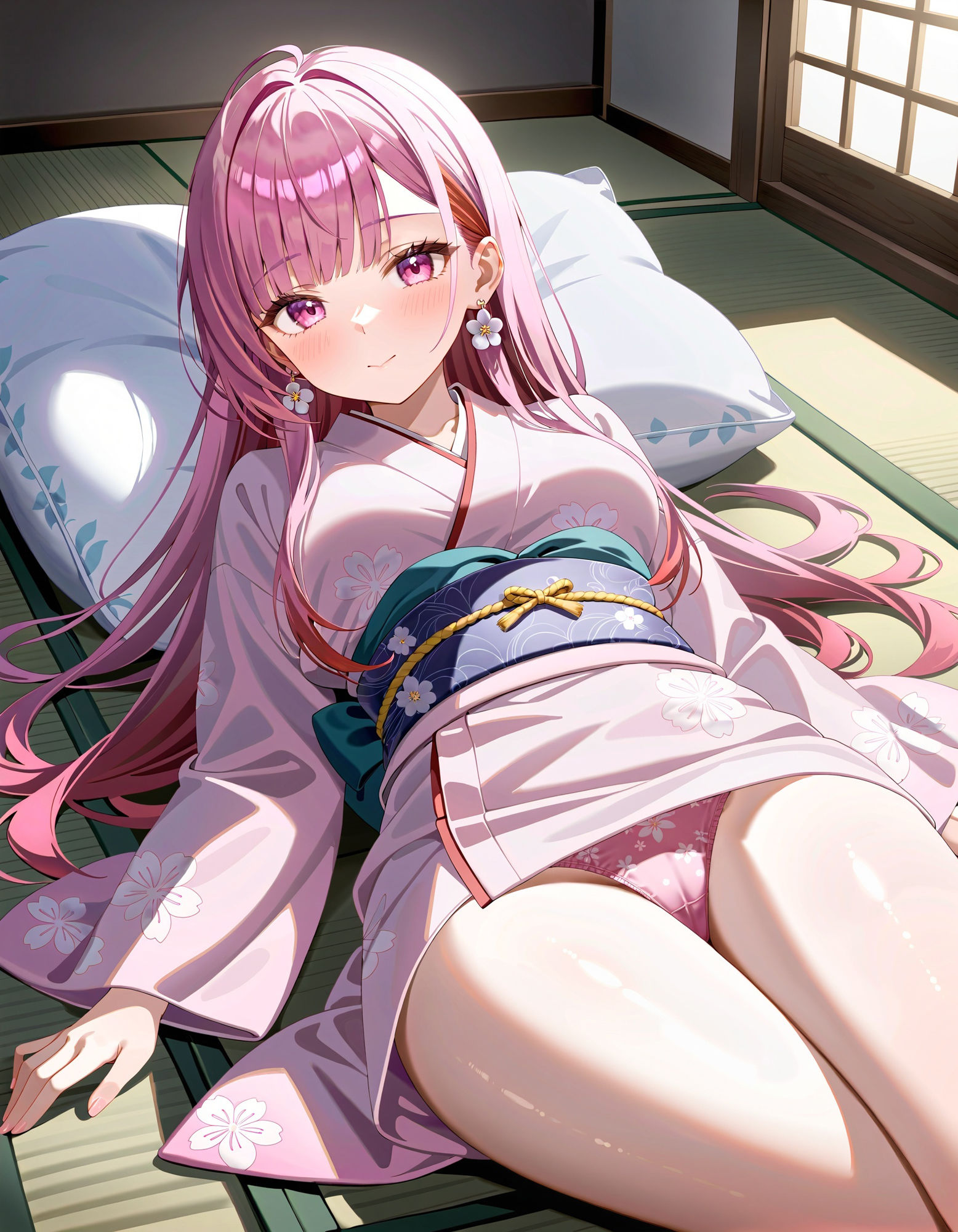 サンプル画像2:浴衣で寝そべりパンチラ(D.P.H.) [d_441331]