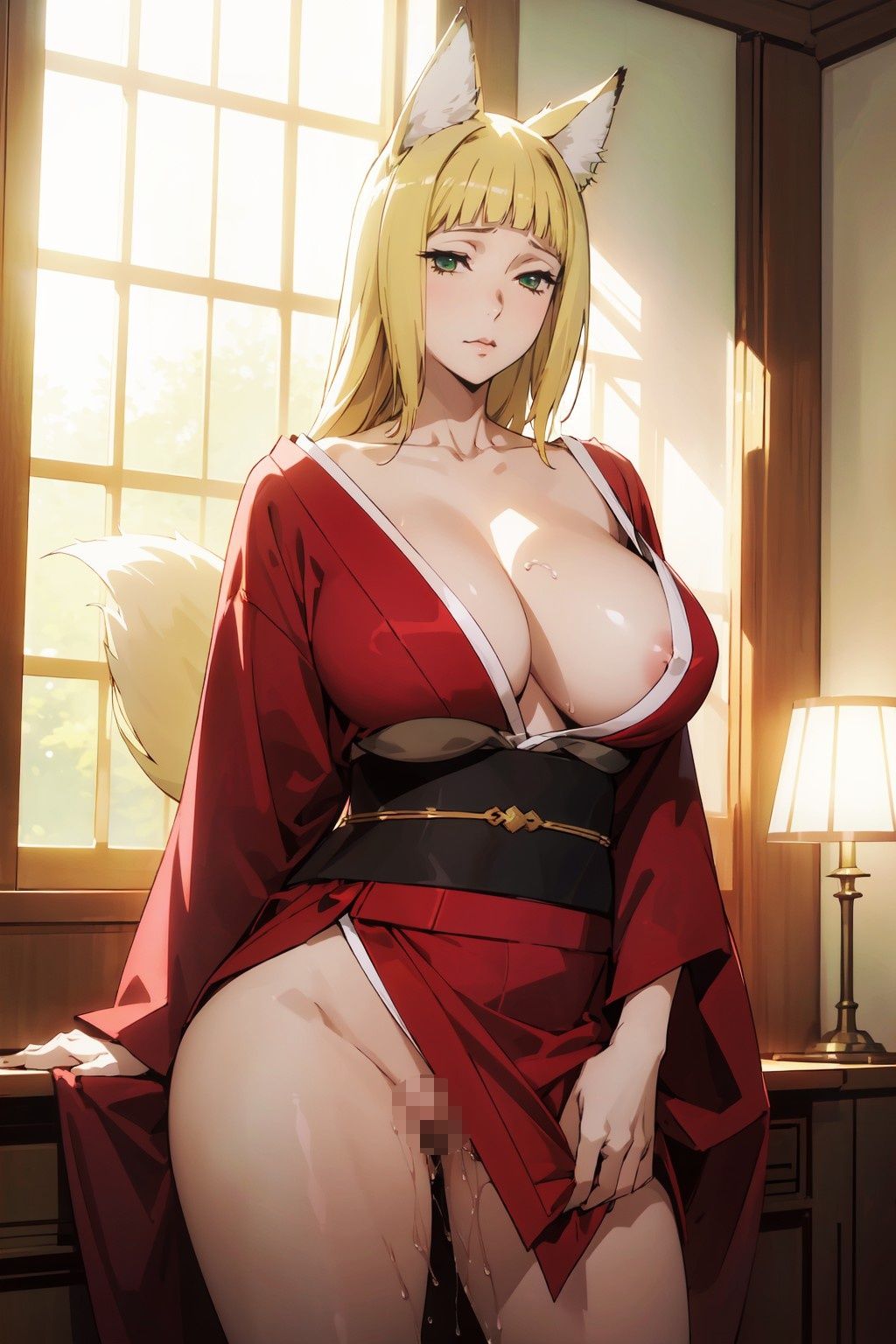 サンプル画像1:妖狐巨乳お姉様 ボンデージ（拘束）＆ディルド(コロコロマロン) [d_441792]