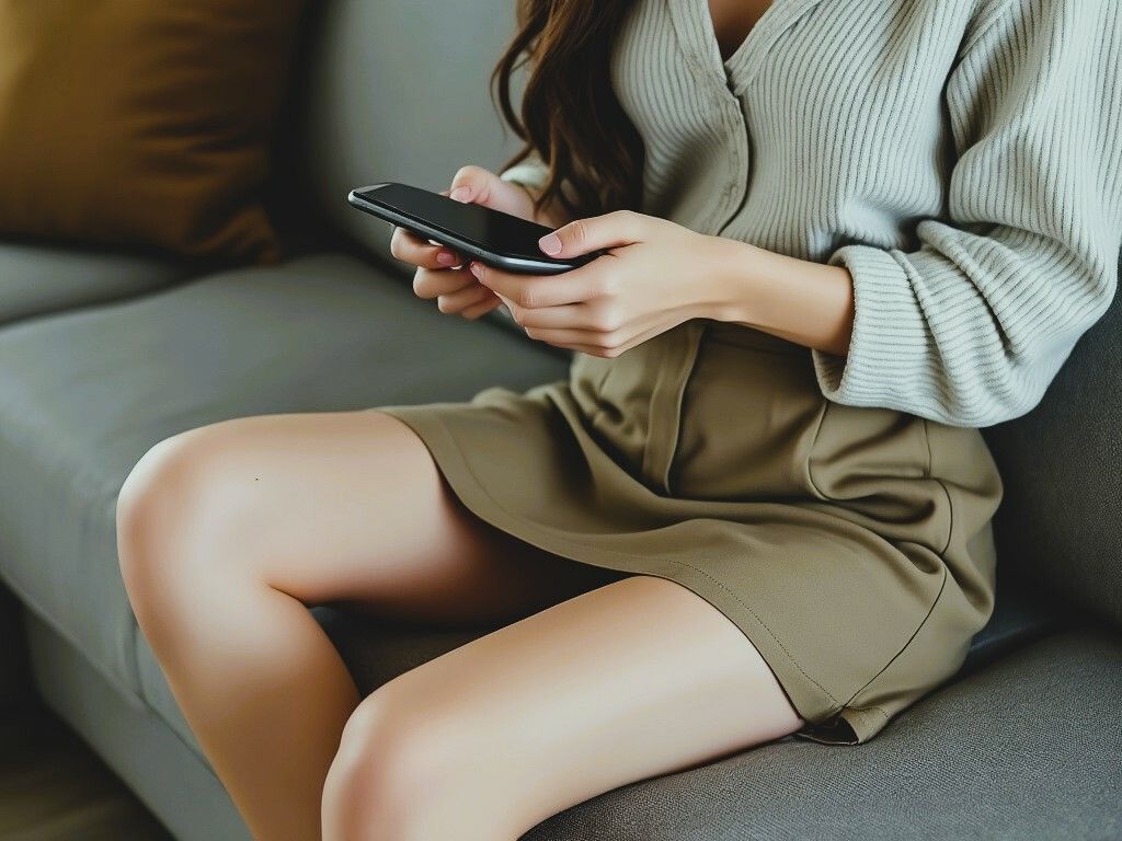サンプル画像2:スマホに夢中な女（修正版）(もう限界) [d_441853]