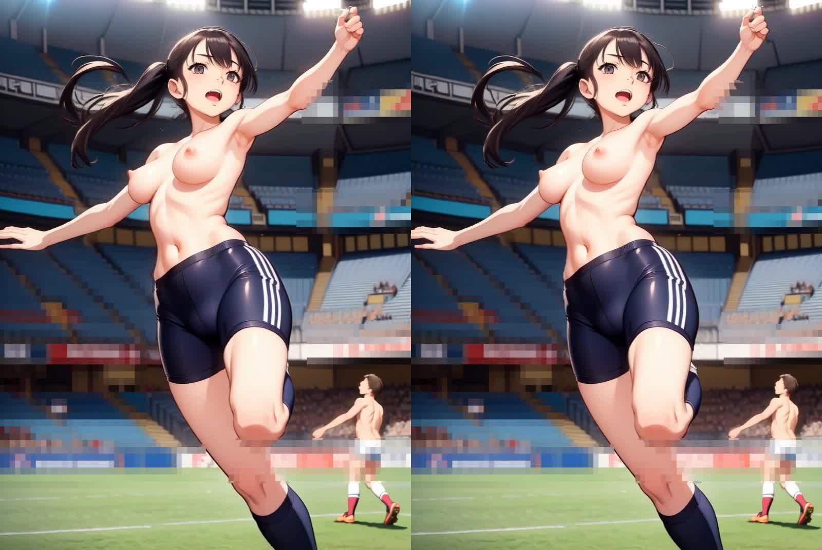 サンプル画像4:【自然な視力回復法！ 】3D x VR AI着エロアニメ動画 〜フィールドで輝く女子選手が、恥じらいを見せる瞬間〜(シルク・ドゥ・チーズ) [d_441873]