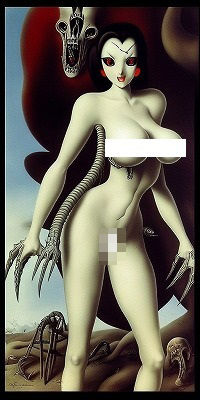 サンプル画像1:巨乳モンスター:脇から魔の手が生えている巨乳美女（何に使うつもり？ぶっ刺すの？首絞め？この世の終わり、極限SMの恐怖）(MUTANTITS) [d_442056]