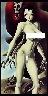 サンプル画像3:巨乳モンスター:脇から魔の手が生えている巨乳美女（何に使うつもり？ぶっ刺すの？首絞め？この世の終わり、極限SMの恐怖）(MUTANTITS) [d_442056]