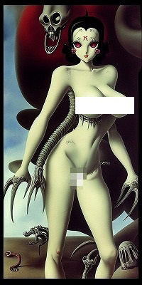 サンプル画像4:巨乳モンスター:脇から魔の手が生えている巨乳美女（何に使うつもり？ぶっ刺すの？首絞め？この世の終わり、極限SMの恐怖）(MUTANTITS) [d_442056]