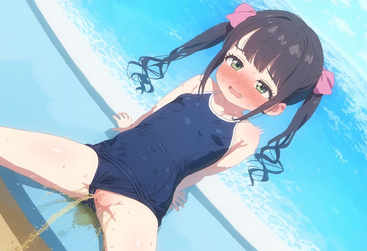 サンプル画像1:ショワショワ〜 水着放尿女子(ころも組) [d_442089]