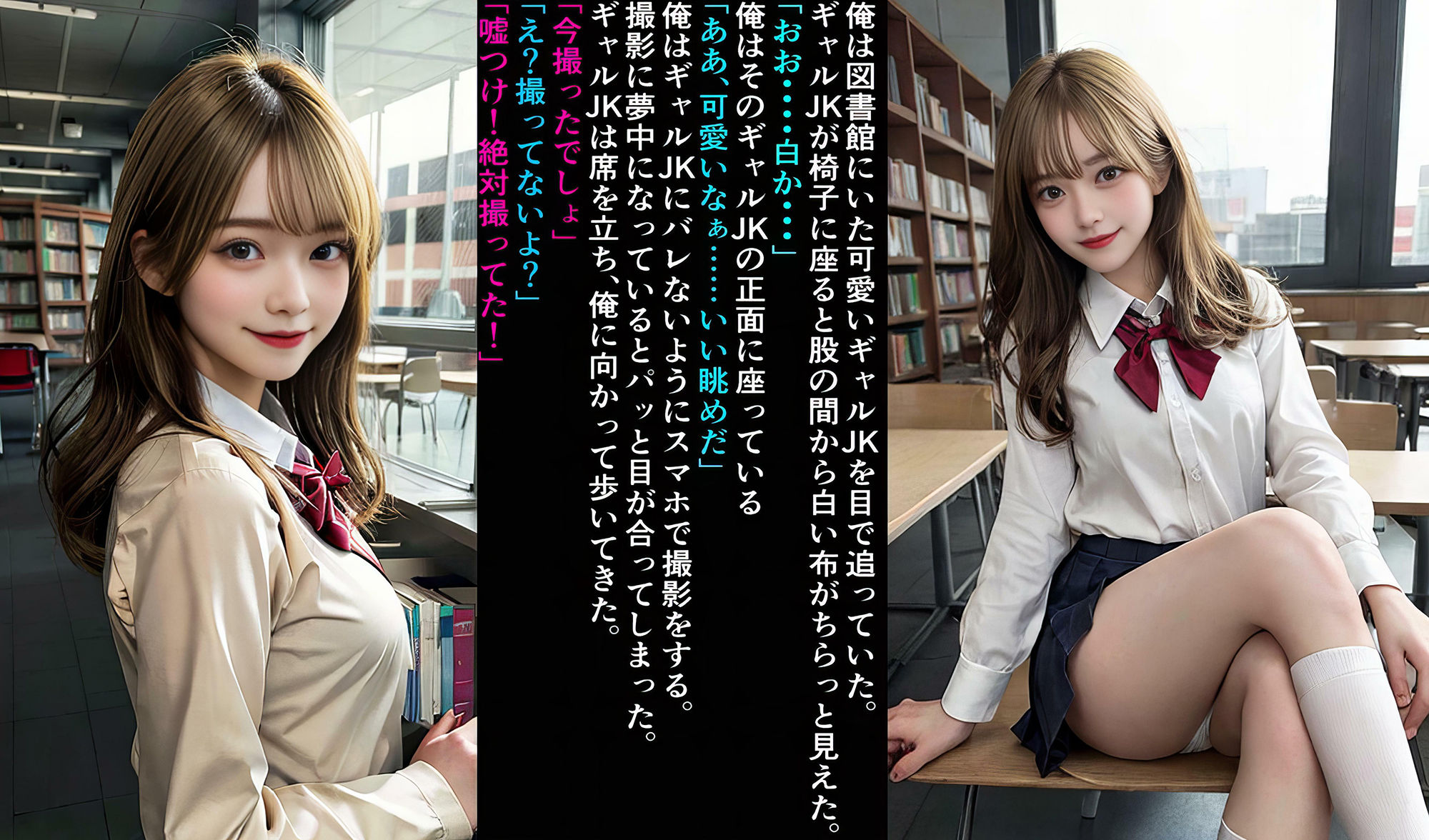 サンプル画像5:生意気ギャルJKに無許可で中出ししてやった 〜図書館編〜(アキバ地下倉庫1号店) [d_442494]