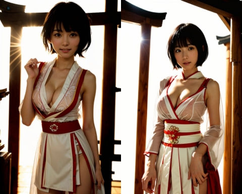 サンプル画像2:AIグラビア写真集19〜妹の巫女活〜(ねも) [d_442583]