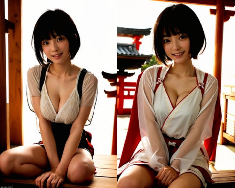 サンプル画像4:AIグラビア写真集19〜妹の巫女活〜(ねも) [d_442583]