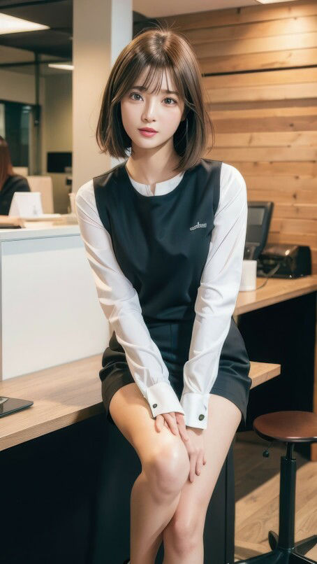 サンプル画像4:AI生成 日本の美人OL図鑑 Vol.1 渋谷編-オフィスユニフォーム特集(美伝プロジェクト) [d_442606]