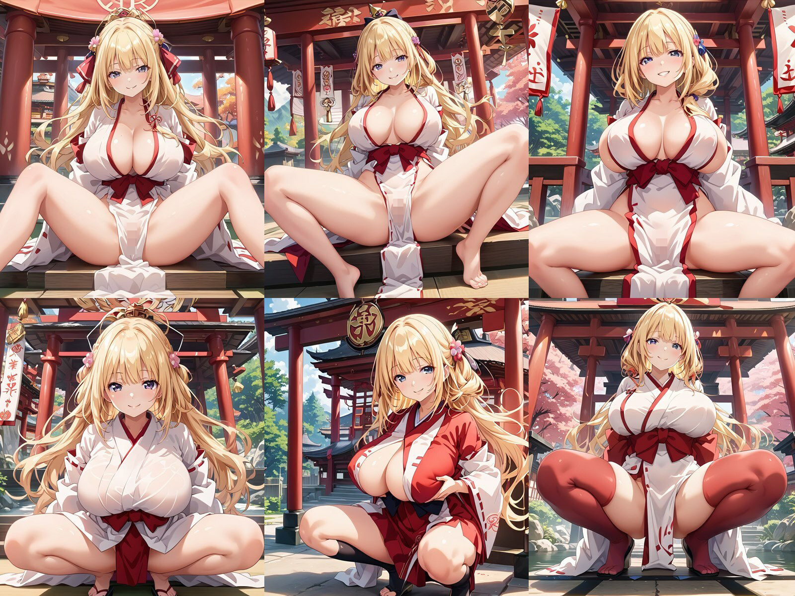 サンプル画像1:ドスケベな爆乳金髪巫女がM字開脚で誘惑してくる件(巨乳おっぱい大好き星人) [d_442827]