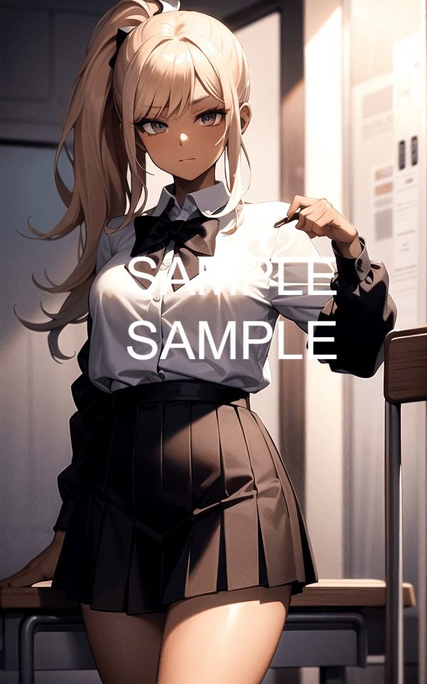 サンプル画像2:【300枚以上】小麦肌のギャル美女イラスト集(ラテ) [d_442869]