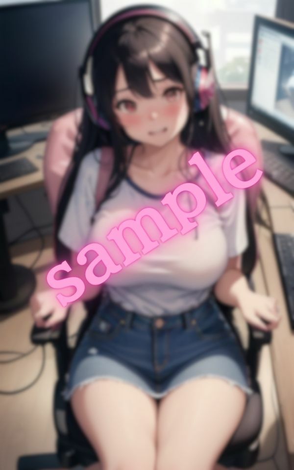 サンプル画像3:彼女がヘッドホンでこっそりムラムラしてた(AIラブ5) [d_442873]