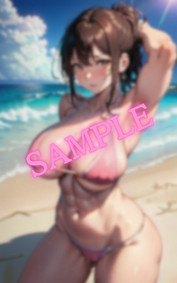 サンプル画像1:筋肉巨乳美女！はち切れそうな水着がエロすぎる？(丸見えクラブ) [d_442883]