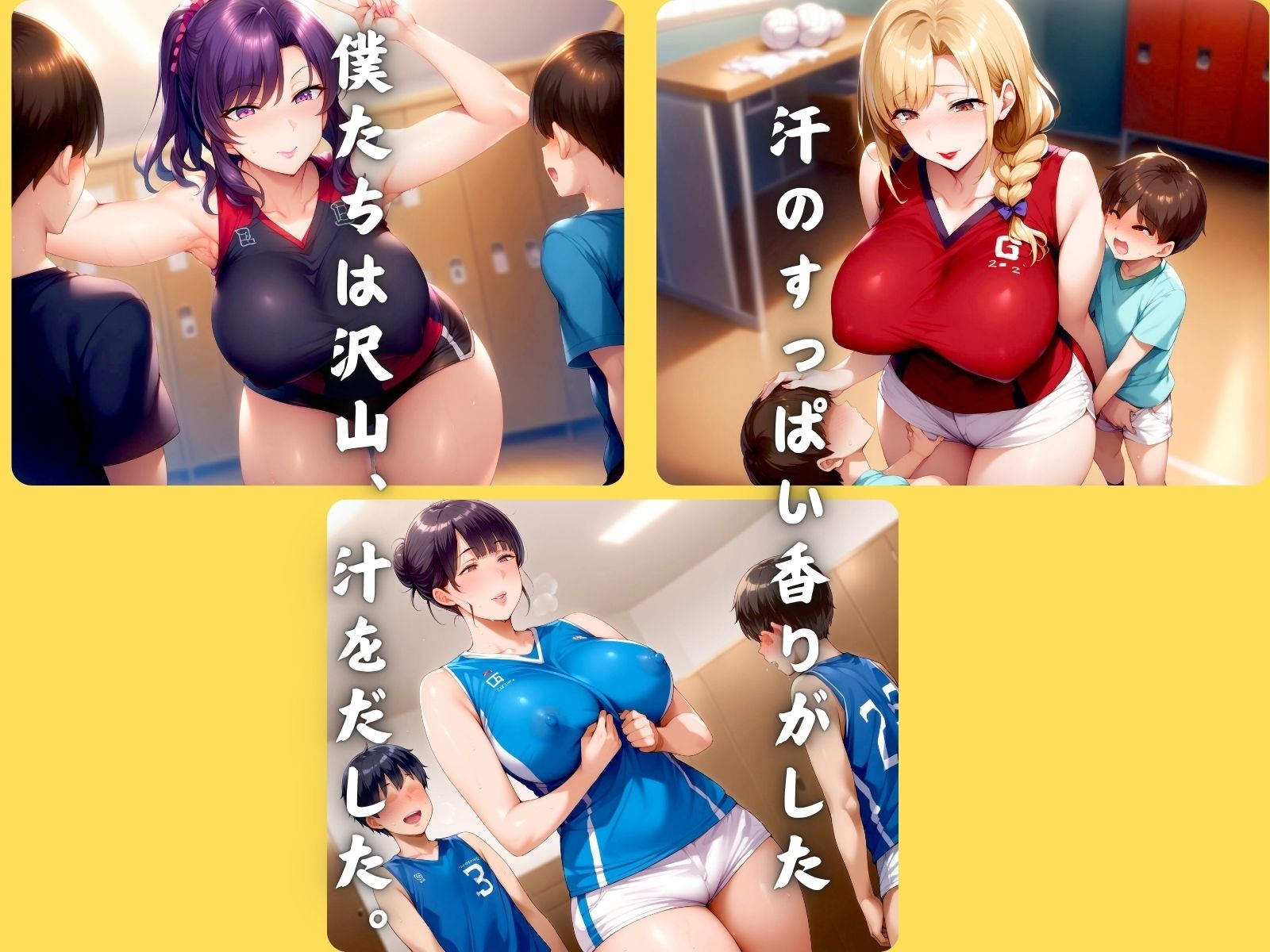 サンプル画像4:ママ達の汗と僕の汁 〜ママさんバレーのひみつ〜(AI破壊神) [d_443080]