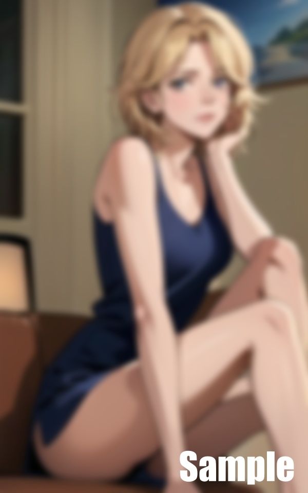 サンプル画像1:金髪ショートのおばさんを、おだてて雑に扱ってみた(のきしあ) [d_443261]