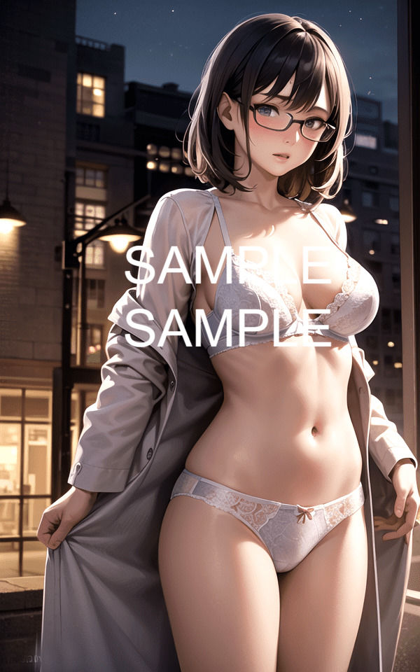 サンプル画像3:【300枚以上】露出するメガネ美女イラスト集(ラテ) [d_443297]