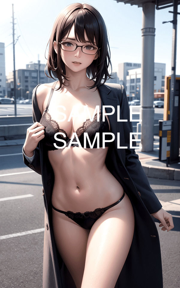 サンプル画像4:【300枚以上】露出するメガネ美女イラスト集(ラテ) [d_443297]