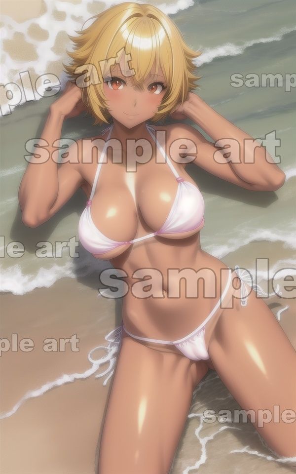 サンプル画像3:黒ギャル水着特集！日焼けしたどエロの爆乳金髪ギャルスペシャル(人生にSEX捧げてます編集部) [d_443453]