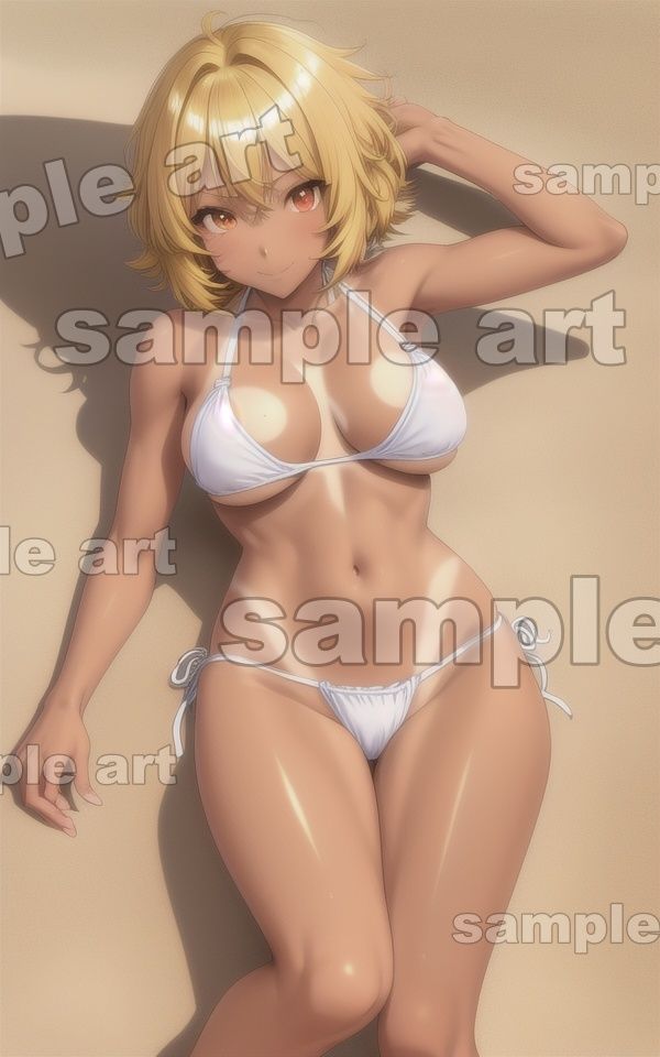 サンプル画像4:黒ギャル水着特集！日焼けしたどエロの爆乳金髪ギャルスペシャル(人生にSEX捧げてます編集部) [d_443453]