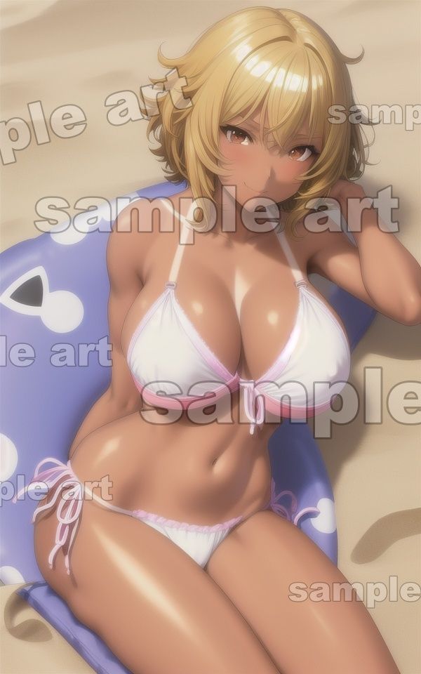 サンプル画像5:黒ギャル水着特集！日焼けしたどエロの爆乳金髪ギャルスペシャル(人生にSEX捧げてます編集部) [d_443453]