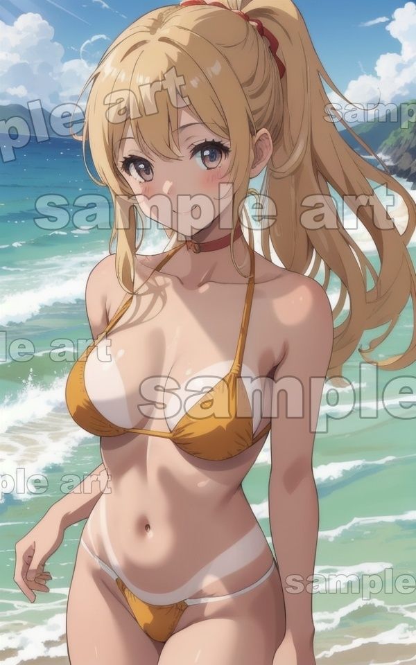 サンプル画像1:日焼けギャル特集！くっきりと日焼けしたビキニ痕がエロすぎる金髪ギャル・・・(媚薬DNA) [d_443959]