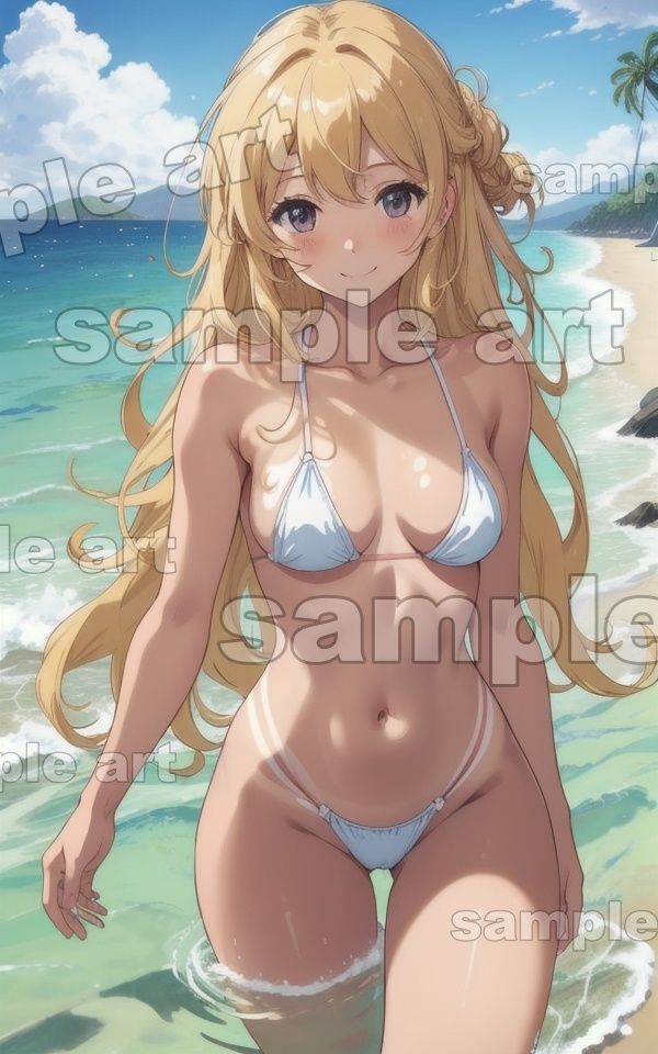 サンプル画像3:日焼けギャル特集！くっきりと日焼けしたビキニ痕がエロすぎる金髪ギャル・・・(媚薬DNA) [d_443959]