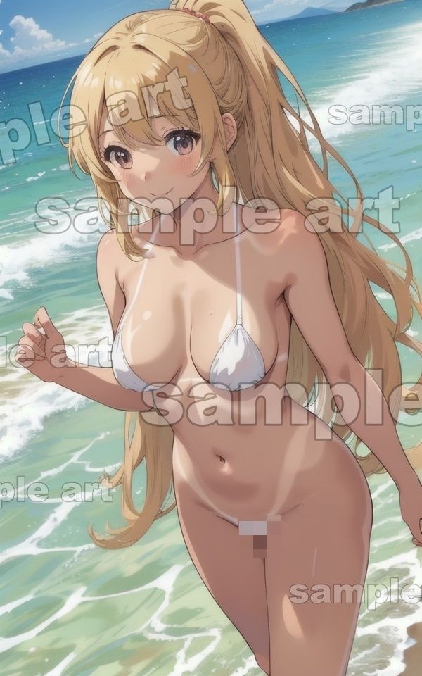 サンプル画像5:日焼けギャル特集！くっきりと日焼けしたビキニ痕がエロすぎる金髪ギャル・・・(媚薬DNA) [d_443959]