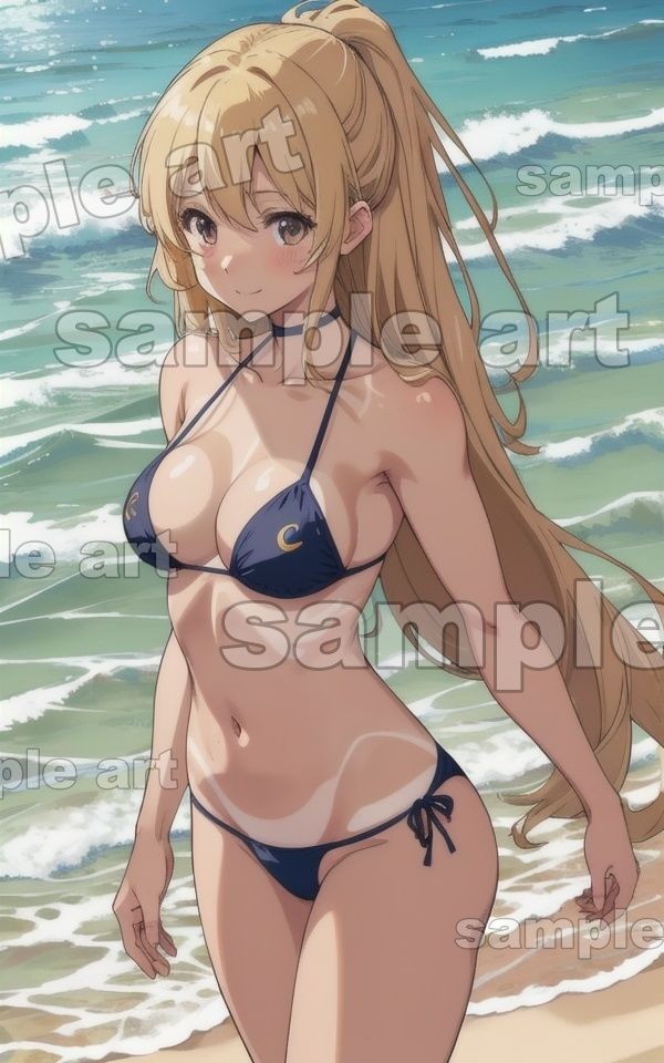 サンプル画像6:日焼けギャル特集！くっきりと日焼けしたビキニ痕がエロすぎる金髪ギャル・・・(媚薬DNA) [d_443959]