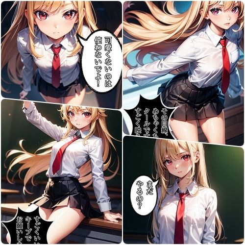 サンプル画像2:憧れの先輩金髪ギャルを撮影する話 セリフ付きCG集56P ＋ おまけCG集150P(ミニminiパラダイス) [d_444067]