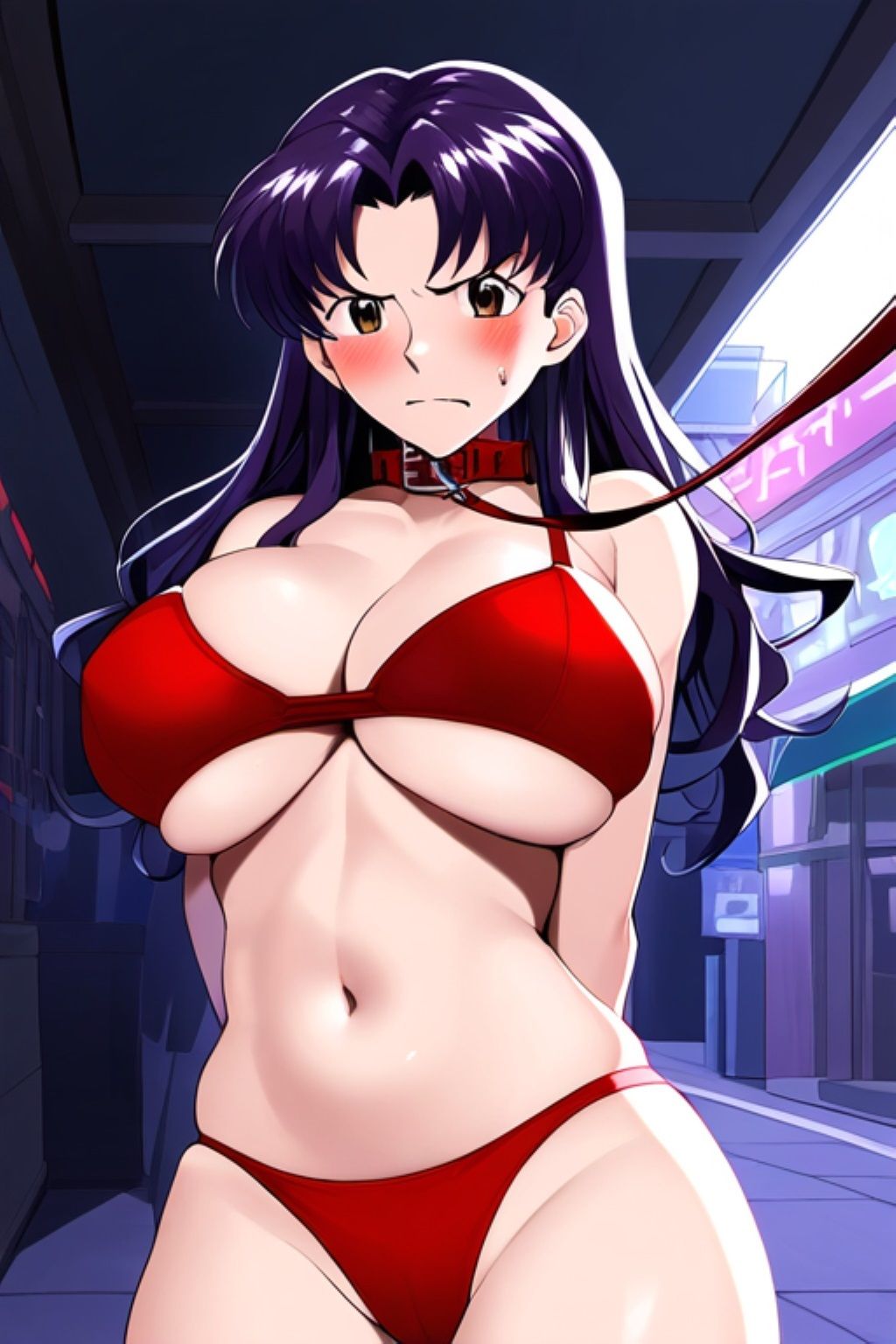 サンプル画像1:アニメキャラを露出引き回しするAIイラスト集〜大人女性編〜(Love and peace) [d_444075]