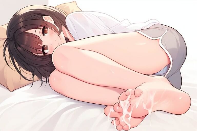 サンプル画像1:後輩の女の子に言葉責めしてもらいながら足コキでイク 〜センパイのアソコもうガチガチですね〜(晴耕雨読) [d_444125]