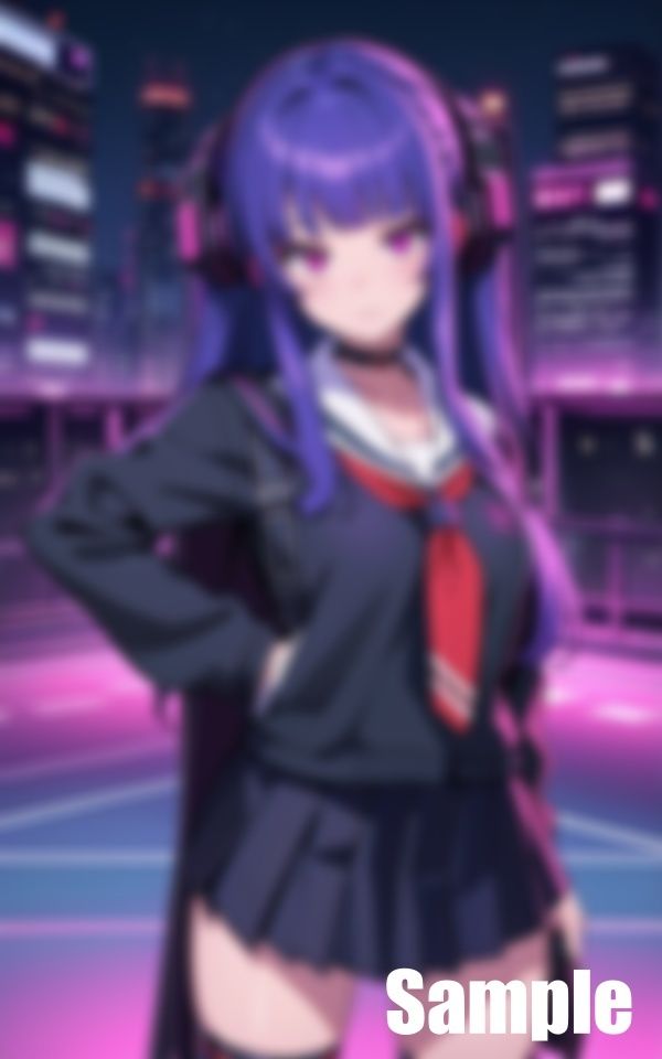 サンプル画像1:サイバーパンク女学生(へる) [d_444133]