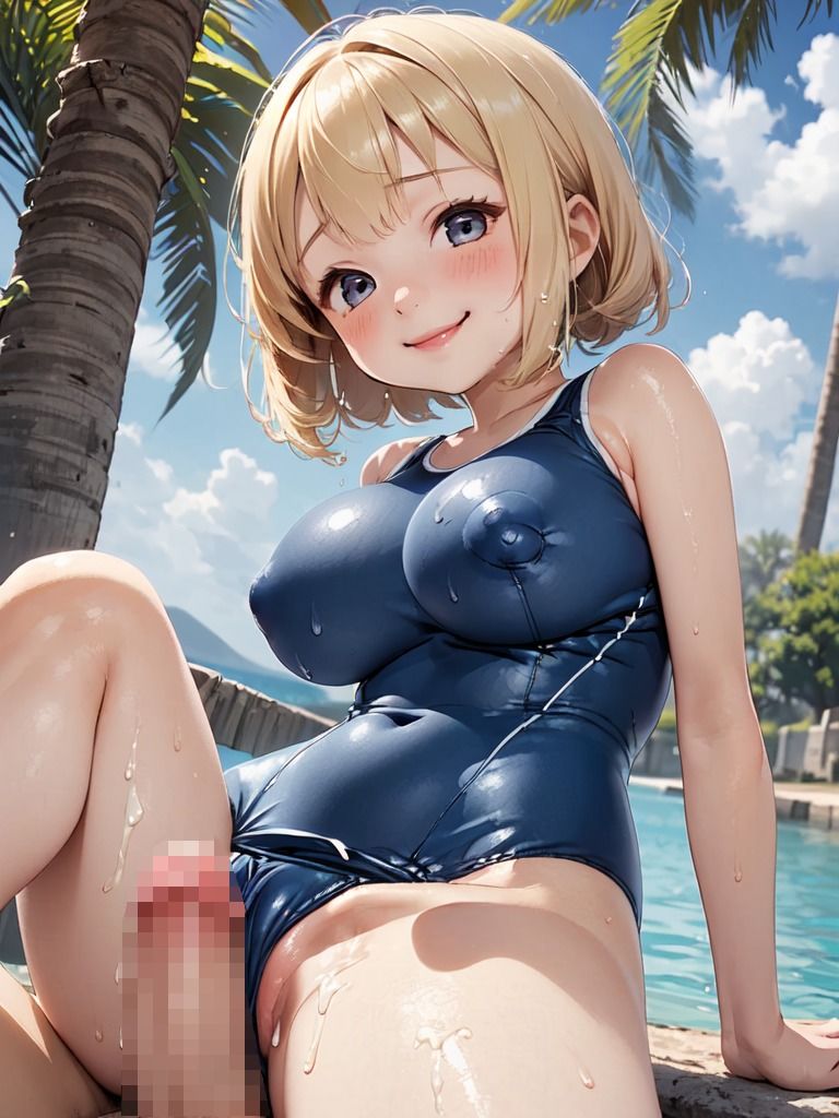 サンプル画像1:巨乳の妹はお兄ちゃんに生挿入してほしい！ 黒髪×金髪 「妹の生ま〇こが気持ちよかったの？」(nes_aiart) [d_444236]