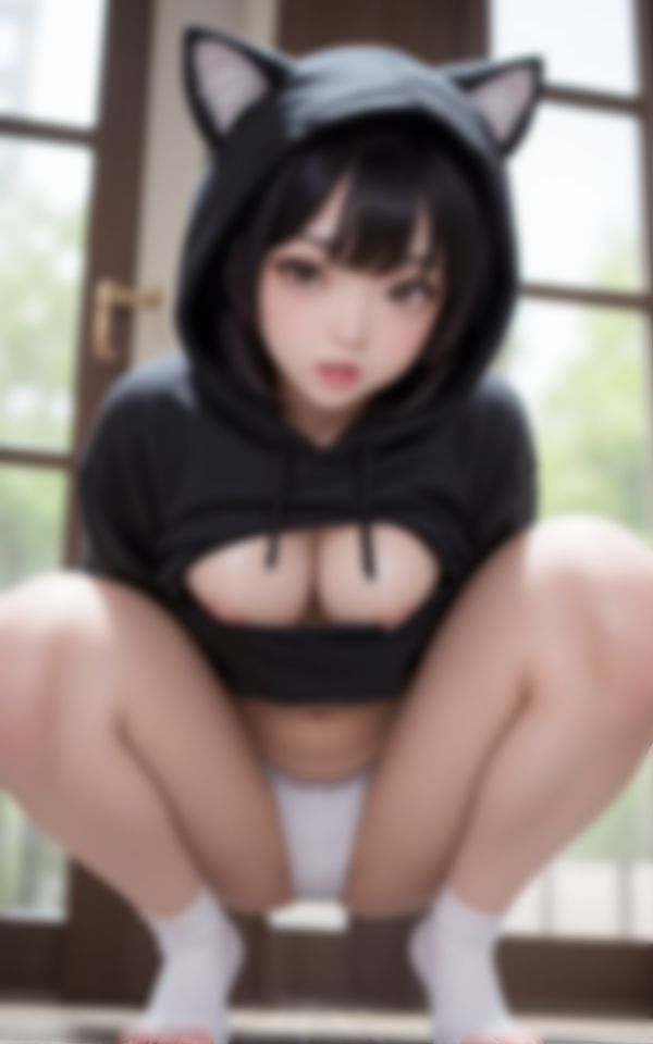 サンプル画像3:パパ活で荒稼ぎする淫乱猫耳ロリカワ痴女画像集(魅せるAI社) [d_444360]