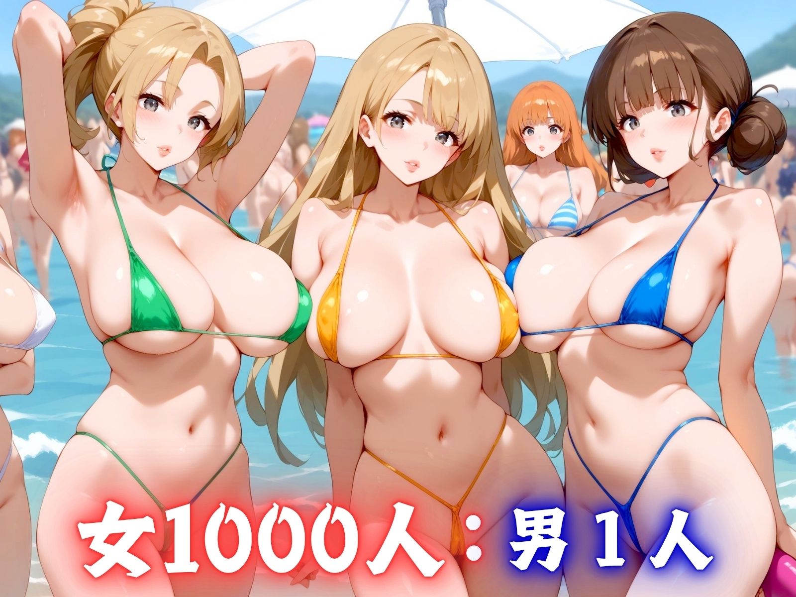 サンプル画像1:爆乳ハーレムパラダイスinビーチ(AI破壊神) [d_444407]