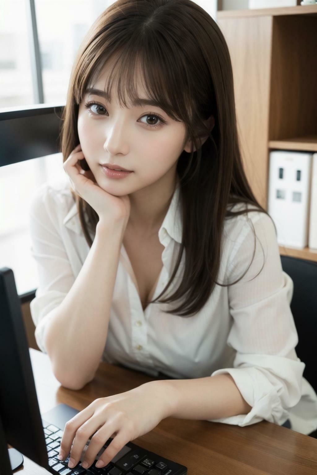 サンプル画像3:美人OLと事務所えっち(カムロク) [d_444507]