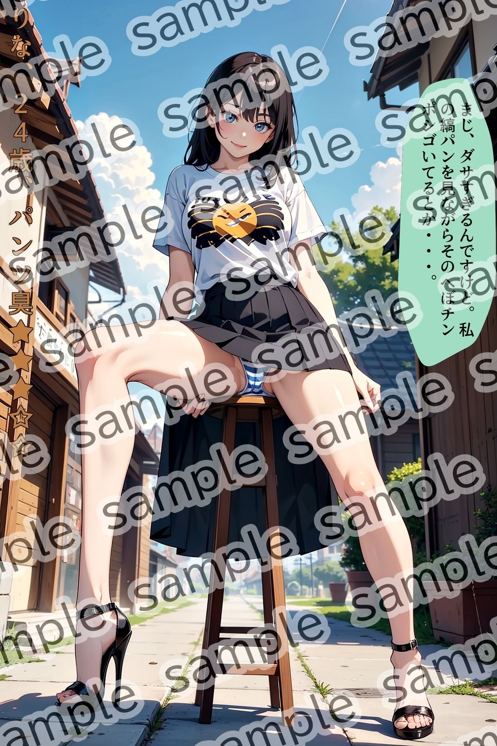 サンプル画像3:パンツを見せてくれるミニスカ女〜縞パン編〜(あらぶるま18＋（二次元）) [d_444670]