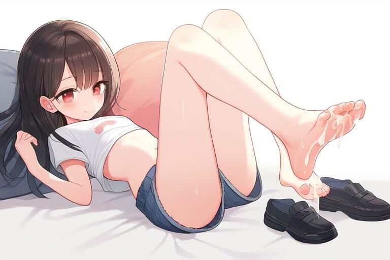 サンプル画像1:運動部の女の子のほどよく日焼けした素足で踏んでもらう〜おじさんわたしなんかで興奮するんですか？〜(晴耕雨読) [d_444847]