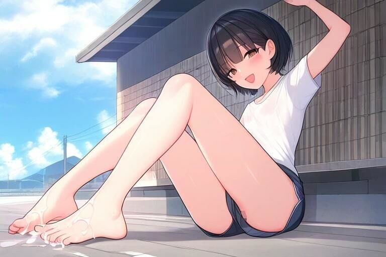 サンプル画像3:外でボーっとしてた女の子に支援して足コキ〜一人旅で訪れた田舎町にて〜(晴耕雨読) [d_444935]