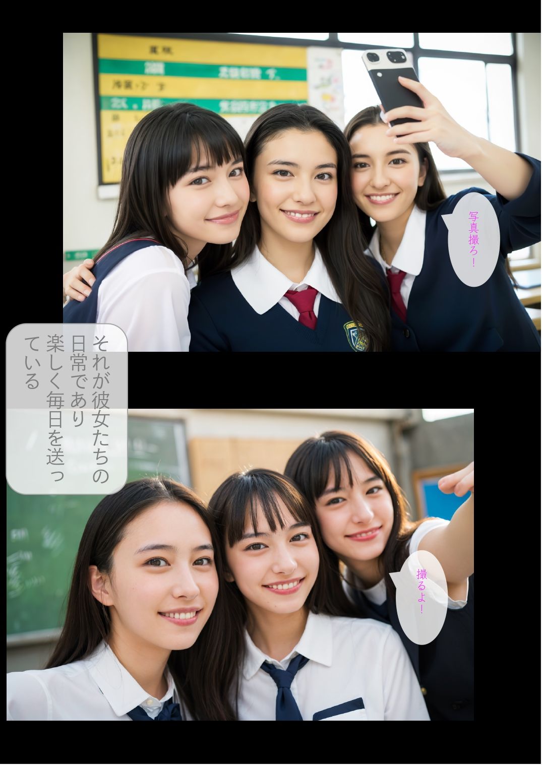 サンプル画像5:［ストーリー＋大量画像］突然精子がどろっどろに降り注がれる日常「常にぶっかけ」学園生活(顔面最強美双子（AI2Twins）) [d_444969]