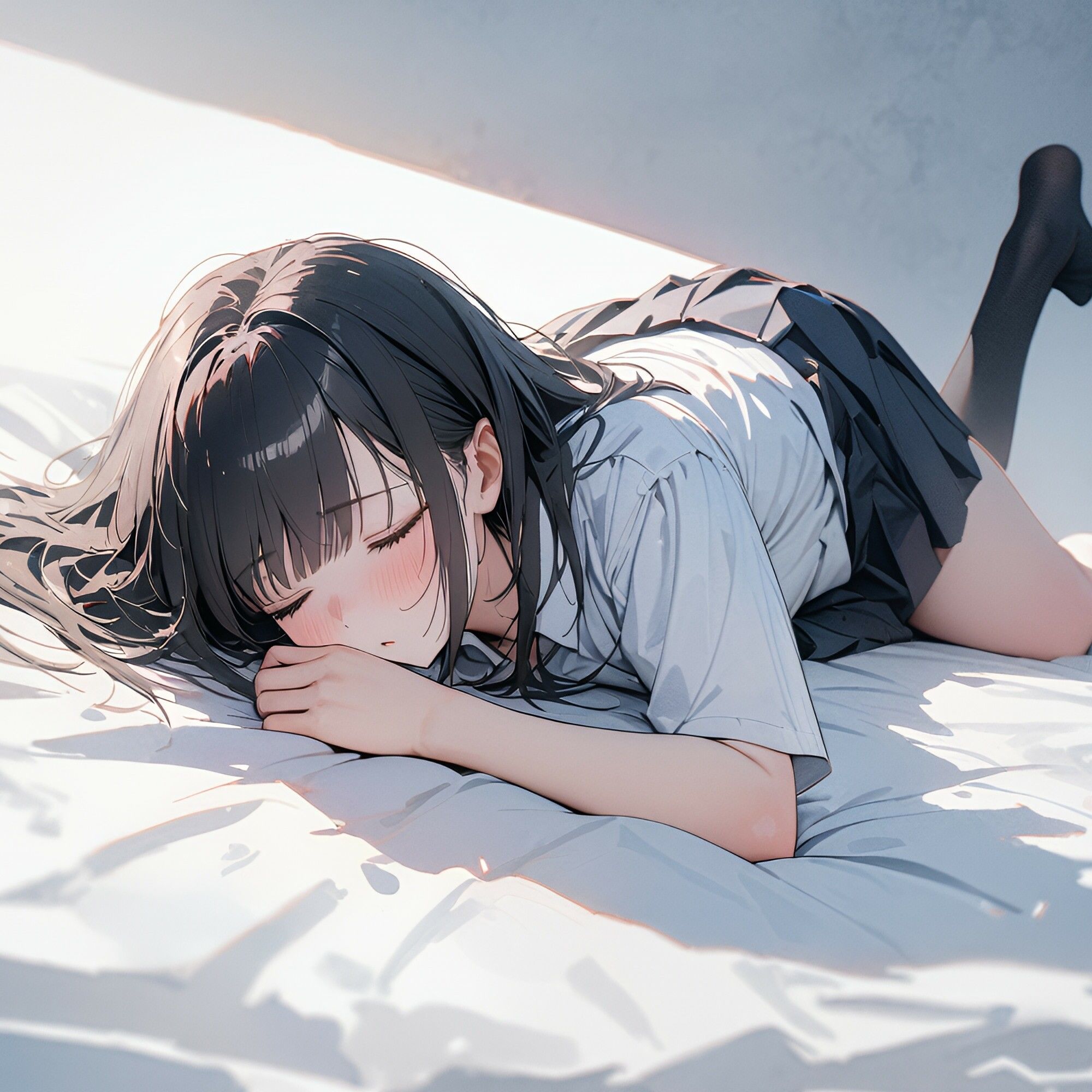 サンプル画像3:眠る少女（制服編）1(電脳戯画) [d_445040]