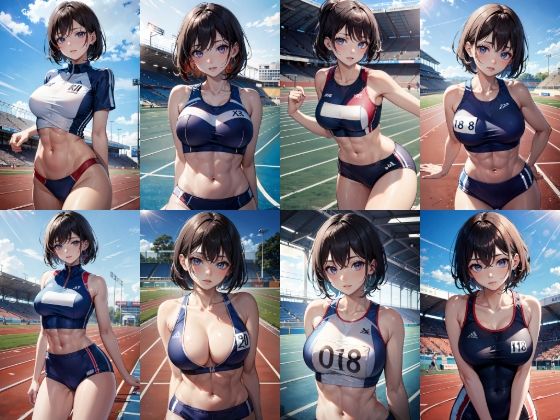 サンプル画像1:陸上部の先輩を淫乱トレーニングに誘ってみた イラスト集R18 345枚＋非エロ20枚(AiNA愛菜) [d_445041]